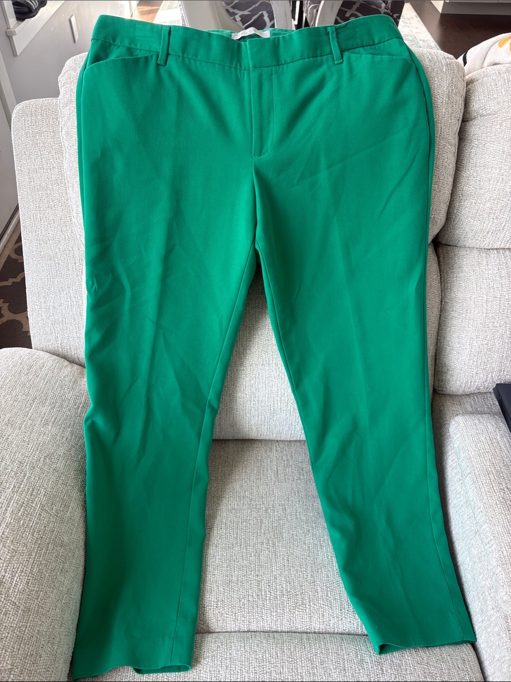 GAP Vibrant Emerald Green Cropped Straight Leg Chinos